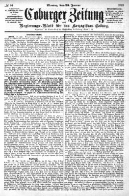 Coburger Zeitung Montag 29. Januar 1872