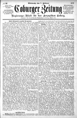 Coburger Zeitung Mittwoch 7. Februar 1872