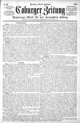 Coburger Zeitung Freitag 9. Februar 1872