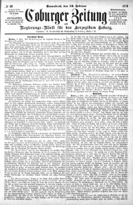 Coburger Zeitung Samstag 10. Februar 1872