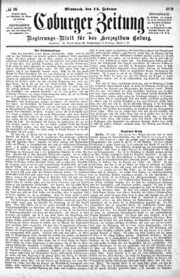 Coburger Zeitung Mittwoch 14. Februar 1872