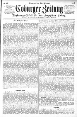 Coburger Zeitung Dienstag 20. Februar 1872