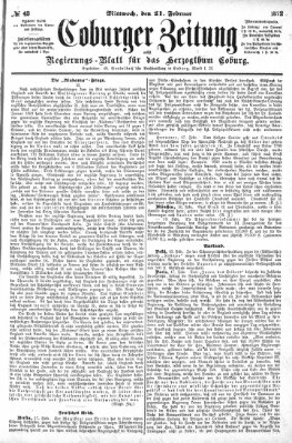 Coburger Zeitung Mittwoch 21. Februar 1872