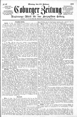 Coburger Zeitung Montag 26. Februar 1872