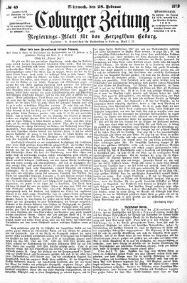 Coburger Zeitung Mittwoch 28. Februar 1872