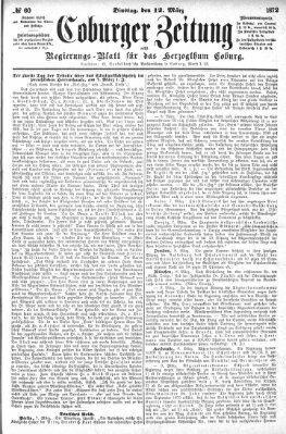 Coburger Zeitung Dienstag 12. März 1872