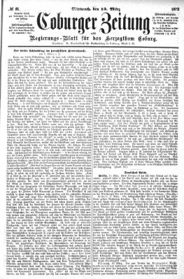 Coburger Zeitung Mittwoch 13. März 1872