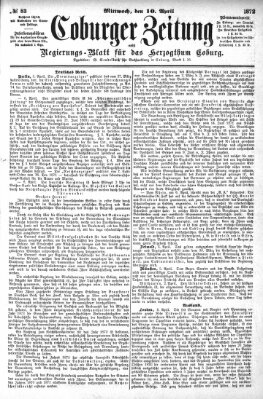 Coburger Zeitung Mittwoch 10. April 1872