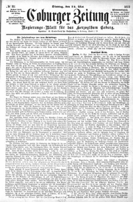 Coburger Zeitung Dienstag 14. Mai 1872