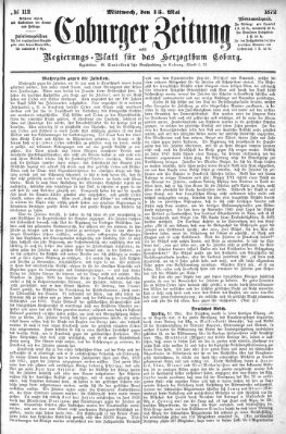 Coburger Zeitung Mittwoch 15. Mai 1872