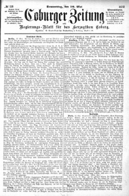 Coburger Zeitung Donnerstag 16. Mai 1872