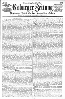 Coburger Zeitung Donnerstag 23. Mai 1872