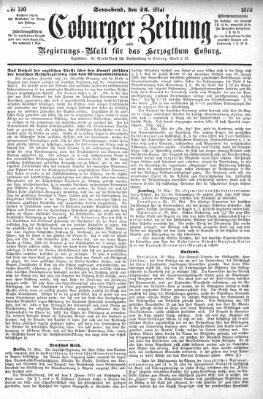 Coburger Zeitung Samstag 25. Mai 1872