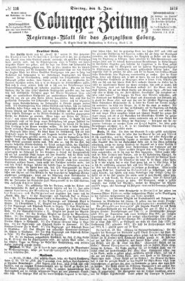 Coburger Zeitung Dienstag 4. Juni 1872