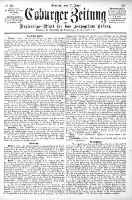 Coburger Zeitung Freitag 7. Juni 1872