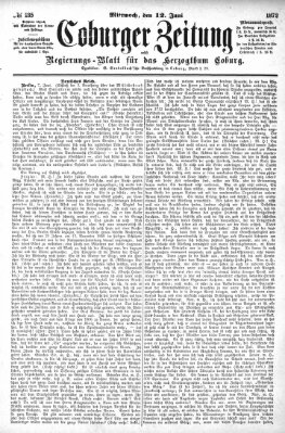 Coburger Zeitung Mittwoch 12. Juni 1872