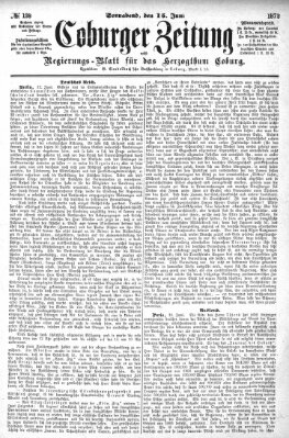 Coburger Zeitung Samstag 15. Juni 1872