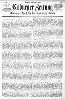 Coburger Zeitung Dienstag 18. Juni 1872