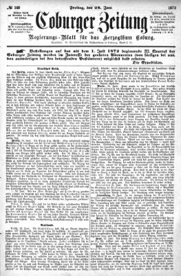 Coburger Zeitung Freitag 28. Juni 1872