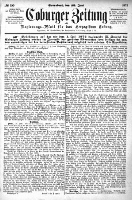 Coburger Zeitung Samstag 29. Juni 1872