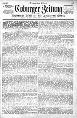 Coburger Zeitung Montag 8. Juli 1872