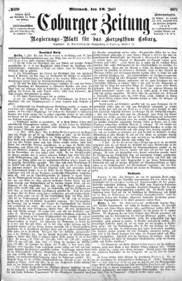 Coburger Zeitung Mittwoch 10. Juli 1872