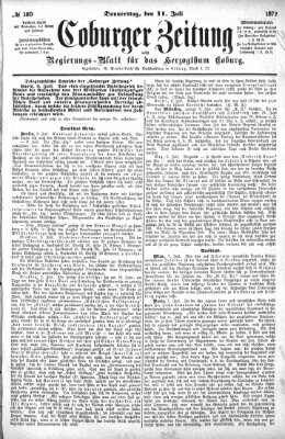 Coburger Zeitung Donnerstag 11. Juli 1872