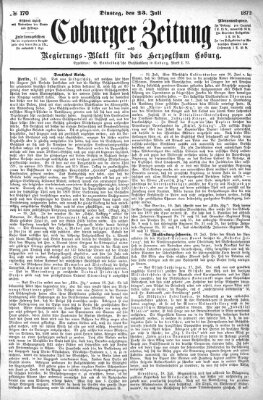 Coburger Zeitung Dienstag 23. Juli 1872