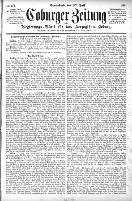 Coburger Zeitung Samstag 27. Juli 1872