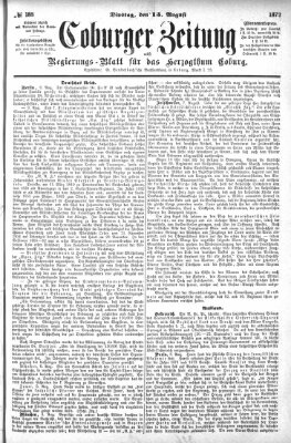 Coburger Zeitung Dienstag 13. August 1872