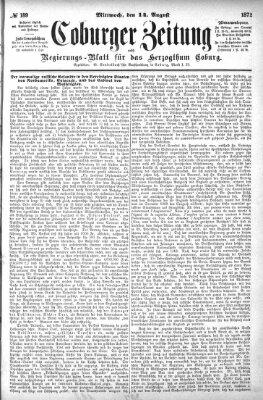Coburger Zeitung Mittwoch 14. August 1872