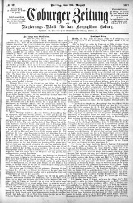 Coburger Zeitung Freitag 16. August 1872