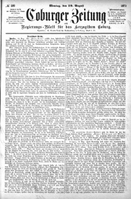 Coburger Zeitung Montag 19. August 1872