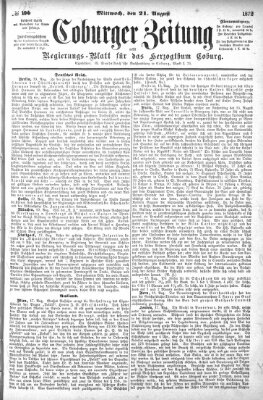 Coburger Zeitung Mittwoch 21. August 1872