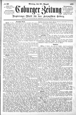 Coburger Zeitung Montag 26. August 1872