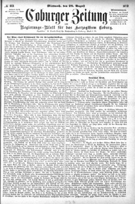 Coburger Zeitung Mittwoch 28. August 1872