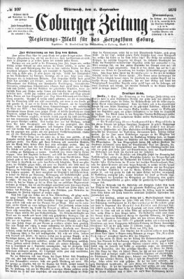 Coburger Zeitung Mittwoch 4. September 1872