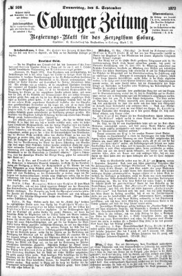 Coburger Zeitung Donnerstag 5. September 1872