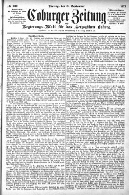 Coburger Zeitung Freitag 6. September 1872