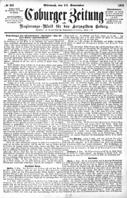 Coburger Zeitung Mittwoch 11. September 1872