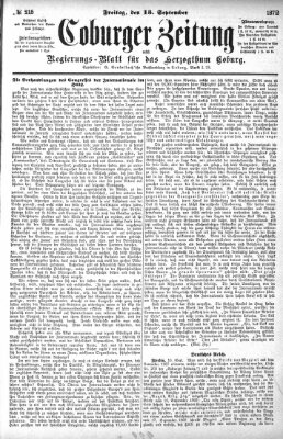 Coburger Zeitung Freitag 13. September 1872