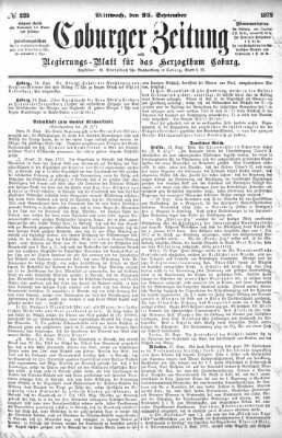 Coburger Zeitung Mittwoch 25. September 1872