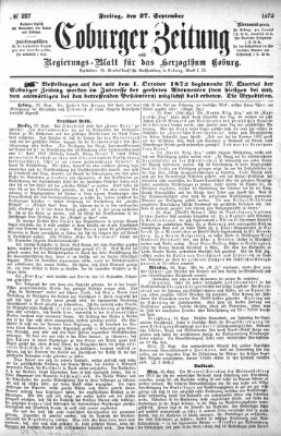 Coburger Zeitung Freitag 27. September 1872