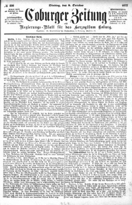 Coburger Zeitung Dienstag 8. Oktober 1872