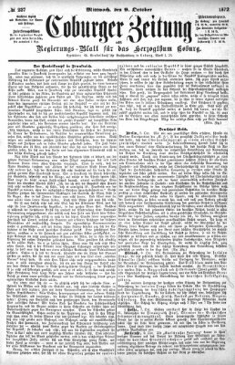 Coburger Zeitung Mittwoch 9. Oktober 1872