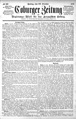 Coburger Zeitung Freitag 18. Oktober 1872