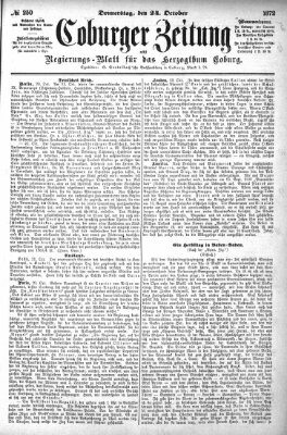 Coburger Zeitung Donnerstag 24. Oktober 1872