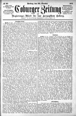 Coburger Zeitung Freitag 25. Oktober 1872