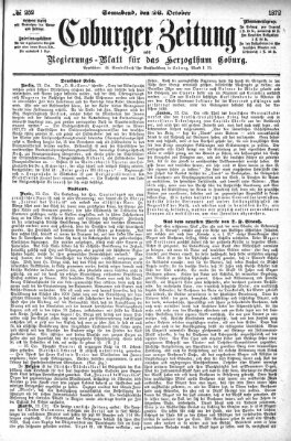 Coburger Zeitung Samstag 26. Oktober 1872