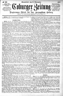 Coburger Zeitung Samstag 2. November 1872